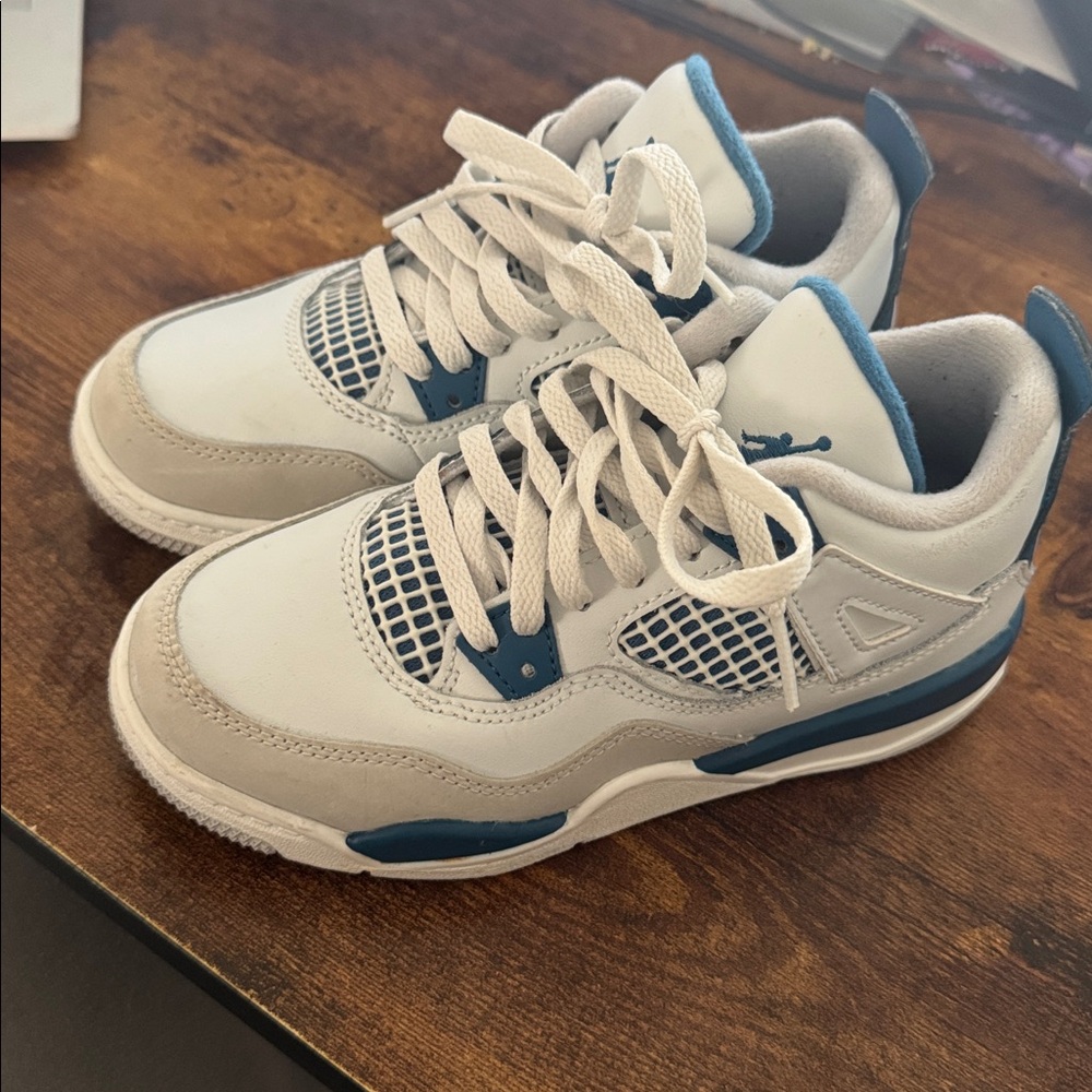 White and Blue Jordans 3 Retro